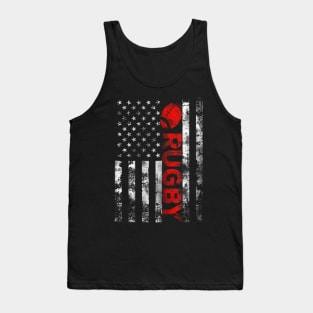 USA Rugby with American Flag Tank Top